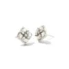 Dira Stone Silver Stud Earrings In Ivory Mix -Kendra Scott kendra scott dira stone stud earrings rhodium ivory mix white cz 00