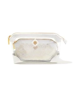 Duo Cosmetic Pouch In Gold Filigree