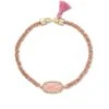 Elaina Gold Friendship Bracelet In Rose Quartz -Kendra Scott kendra scott elaina braided friendship bracelet gold rose quartz 00 lg