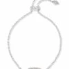 Elaina Silver Adjustable Chain Bracelet In Ivory Pearl -Kendra Scott kendra scott elaina silver adjustable bracelet in ivory pearl 00 default lg