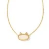 Elisa Gold Cat Pendant Necklace In Iridescent Drusy -Kendra Scott kendra scott elisa cat pendant necklace gold iridescent drusy 00
