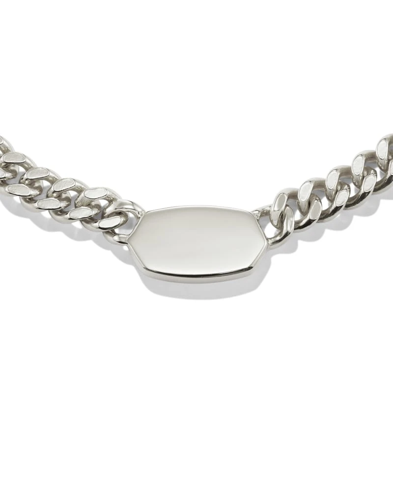 Elisa Curb Chain Necklace In Sterling Silver 4 Elisa Curb Chain Necklace In Sterling Silver - Image 2