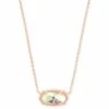 Elisa Rose Gold Pendant Necklace In Dichroic Glass