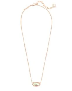 Elisa Rose Gold Pendant Necklace In Dichroic Glass -Kendra Scott kendra scott elisa necklace rose gold dichroic 01 lg