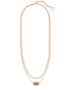 Elisa Rose Gold Multi Strand Necklace In Rose Gold Drusy -Kendra Scott kendra scott elisa necklace rose gold rose gold drusy 01 lg