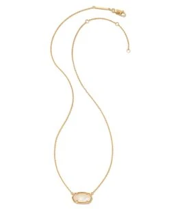 Elisa 18k Gold Vermeil Pendant Necklace In Rainbow Moonstone -Kendra Scott kendra scott elisa pendant necklace 18k yellow gold vermeil rainbow moonstone 01