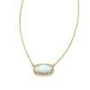Elisa 18k Gold Vermeil Pendant Necklace In White Sterling Opal -Kendra Scott kendra scott elisa pendant necklace 18k yellow gold vermeil white sterling opal 00