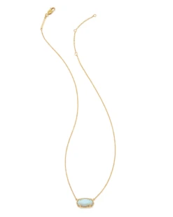 Elisa 18k Gold Vermeil Pendant Necklace In White Sterling Opal -Kendra Scott kendra scott elisa pendant necklace 18k yellow gold vermeil white sterling opal 01