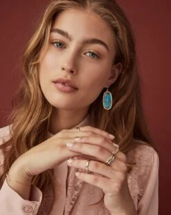 Elle Gold Drop Earrings In Abalone Shell 7 Elle Gold Drop Earrings In Abalone Shell -Kendra Scott kendra scott elle earring gold bronze veined turquoise magnesite 04 lg