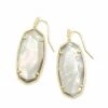 Faceted Elle Gold Drop Earrings In Gray Illusion -Kendra Scott kendra scott elle faceted earring gold silver MOP 00 lg
