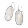 Elle Silver Drop Earrings In Ivory Mother-Of-Pearl -Kendra Scott kendra scott elle silver drop earrings in ivory pearl 00 default lg