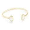 Elton Gold Cuff Bracelet In White Kyocera Opal -Kendra Scott kendra scott elton bracelet gold white opal 00 lg