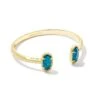 Elton Gold Cuff Bracelet In Teal Abalone -Kendra Scott kendra scott elton cuff bracelet gold teal abalone 00