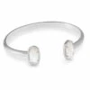 Elton Silver Cuff Bracelet In Ivory Mother-of-Pearl -Kendra Scott kendra scott elton silver cuff bracelet in ivory pearl 00 default lg