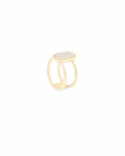 Elyse Gold Ring In Iridescent Drusy -Kendra Scott kendra scott elyse gold band ring in iridescent drusy 01 default lg