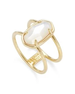 Elyse 18k Gold Vermeil Double Band Ring In Ivory Mother-of-Pearl 9 Elyse 18k Gold Vermeil Double Band Ring In Ivory Mother-of-Pearl -Kendra Scott kendra scott elyse ring 18k gold vermeil ivory mother of pearl 01 lg