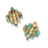 Ember Gold Statement Stud Earrings In Bronze Veined Turquoise Magnesite Red Oyster -Kendra Scott kendra scott ember statement stud earrings gold bronze veined turquoise magnesite red oyster 00