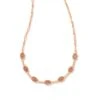 Emilie Rose Gold Strand Necklace In Sand Drusy -Kendra Scott kendra scott emilie strand necklace rose gold sand drusy 00
