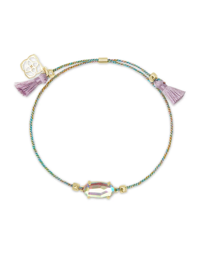 Everlyne Multicolor Cord Friendship Bracelet In Dichroic Glass 3 Everlyne Multicolor Cord Friendship Bracelet In Dichroic Glass