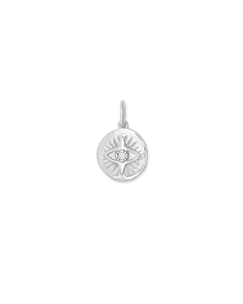 Evil Eye Coin Charm In Sterling Silver 3 Evil Eye Coin Charm In Sterling Silver