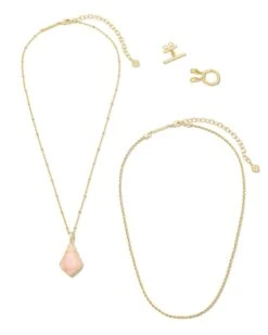 Faceted Alex Gold Convertible Necklace In Rose Quartz -Kendra Scott kendra scott faceted alex convertible necklace gold rose quartz 02