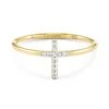 Cross 14k Yellow Gold Band Ring In White Diamond -Kendra Scott kendra scott fine cross ring 14k gold wt diamond 00 lg201