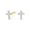Cross 14k Yellow Gold Small Stud Earrings In White Diamond 1 Cross 14k Yellow Gold Small Stud Earrings In White Diamond -Kendra Scott kendra scott fine cross stud earrings 14k gold wt diamond 00 lg