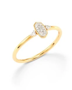 Marisa 14k Yellow Gold Band Ring In White Diamond -Kendra Scott kendra scott fine marisa band ring 14k yellow gold white diamond 01 lg