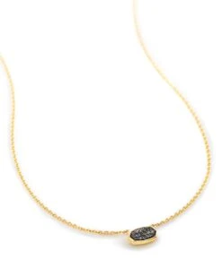 Marisa 14k Yellow Gold Pendant Necklace In Black Diamond -Kendra Scott kendra scott fine marisa pendant necklace 14k yellow gold black diamond 02 lg
