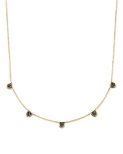 Shannon 14k Yellow Gold Collar Necklace In Black Diamond