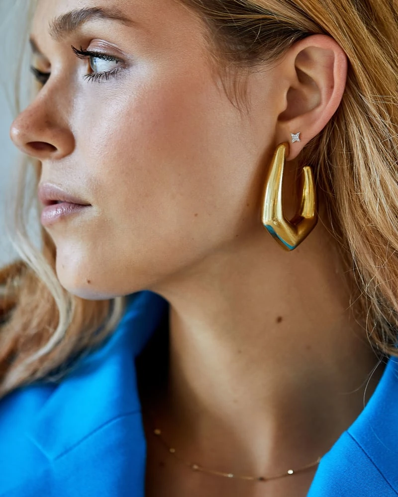 Star 14k Yellow Gold Mini Single Stud Earring In White Diamonds 4 Star 14k Yellow Gold Mini Single Stud Earring In White Diamonds - Image 2