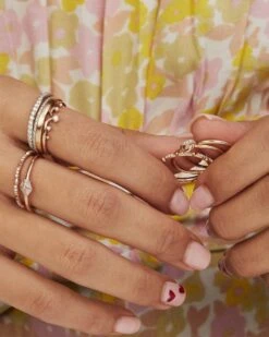 Whitney 14k Yellow Gold Band Ring In White Diamond -Kendra Scott kendra scott fine whitney band ring lg