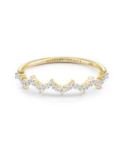 Finley 14k Yellow Gold Band Ring In White Diamond