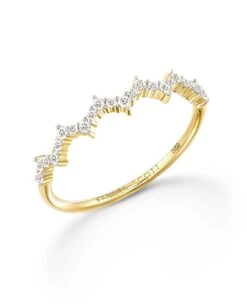 Finley 14k Yellow Gold Band Ring In White Diamond -Kendra Scott kendra scott finley band ring 14k yellow gold white diamond 01 lg