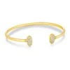 Grayson Gold Cuff Bracelet In White Crystal -Kendra Scott kendra scott grayson crystal cuff bracelet gold white crystal 00 lg