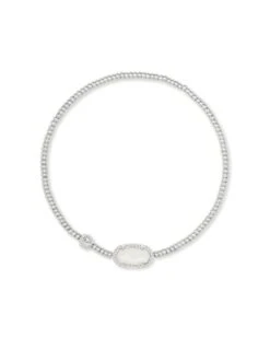 Grayson Silver Stretch Bracelet In Ivory Mother-of-Pearl