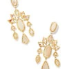 Greta Gold Statement Earrings In Ivory Mix -Kendra Scott kendra scott greta statement earrings gold ivory mix 00