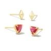 Greta Gold Stud Earrings Set Of 2 In Magenta Illusion -Kendra Scott kendra scott greta stud earring set gold magenta glass over ivory mother of pearl 00