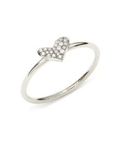Heart 14k White Gold Band Ring In White Diamond -Kendra Scott kendra scott heart band ring 14k white gold white diamond 01 lg