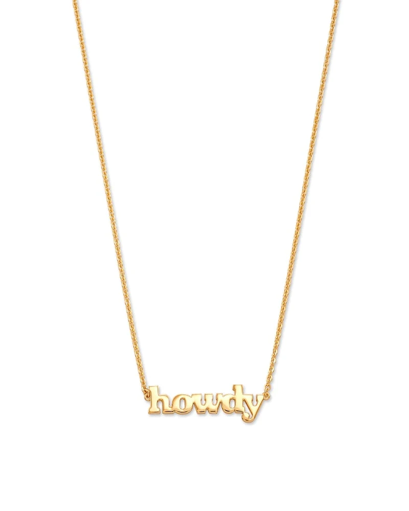 Howdy Pendant Necklace In 18k Yellow Gold Vermeil 3 Howdy Pendant Necklace In 18k Yellow Gold Vermeil