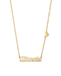Illinois Pendant Necklace In 18k Yellow Gold Vermeil