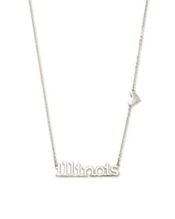 Illinois Pendant Necklace In Sterling Silver