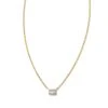 Isabella 14k Yellow Gold Pendant Necklace In White Diamond -Kendra Scott kendra scott isabella pendant necklace 14k yellow gold white diamond 00