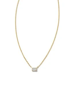 Isabella 14k Yellow Gold Pendant Necklace In White Diamond