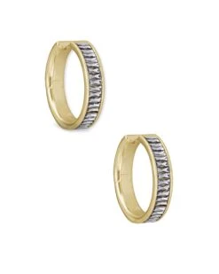 Jack Gold Hoop Earrings In White Crystal