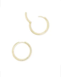 Jack Gold Hoop Earrings In White Crystal -Kendra Scott kendra scott jack hoop earring gold white crystal 01 lg