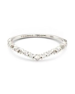 Jaclyn 14k White Gold Band Ring In White Diamond