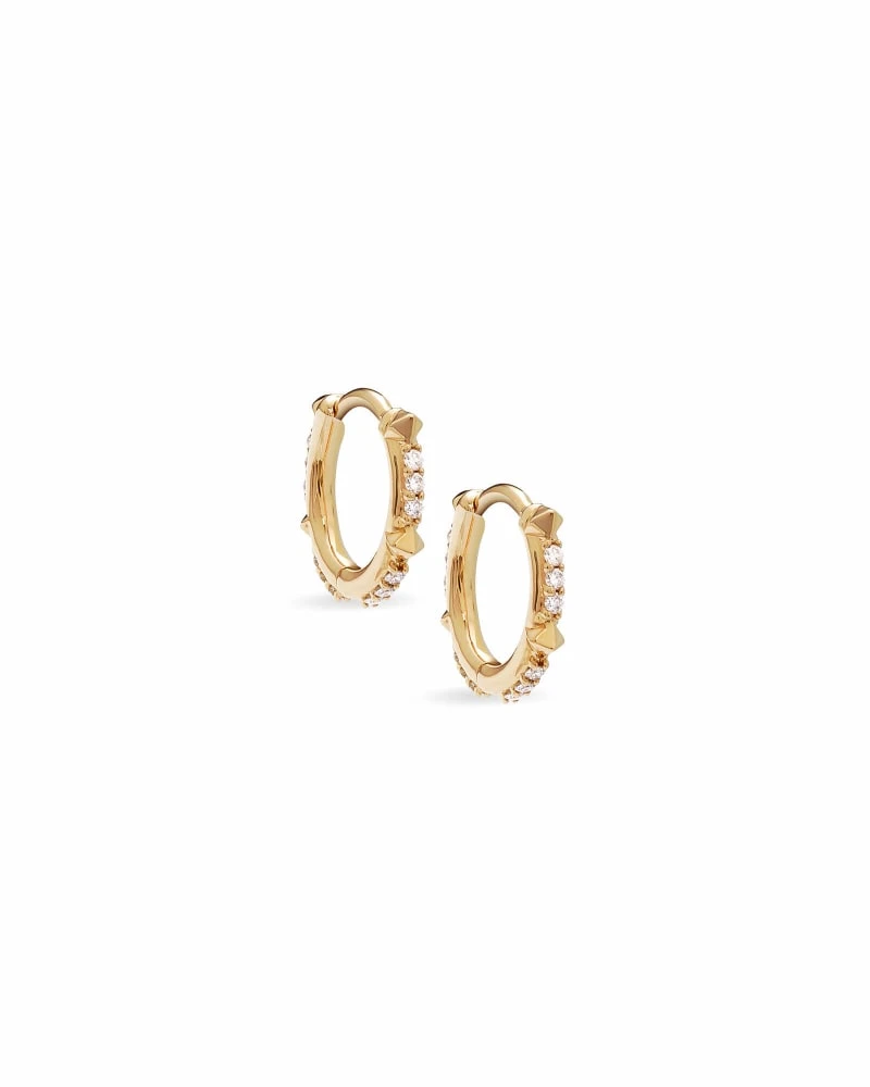 Jett 14k Yellow Gold Huggie Earrings In White Diamond 3 Jett 14k Yellow Gold Huggie Earrings In White Diamond