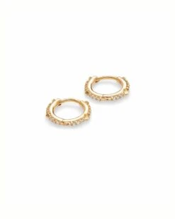 Jett 14k Yellow Gold Huggie Earrings In White Diamond 9 Jett 14k Yellow Gold Huggie Earrings In White Diamond -Kendra Scott kendra scott jett 14k yellow gold diamond hoop earrings 01 default lg