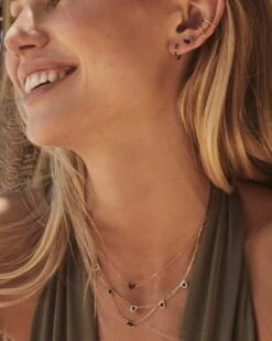 Jett 14k Yellow Gold Huggie Earrings In Black Diamond -Kendra Scott kendra scott jett huggie earrings 14k yellow gold black diamond